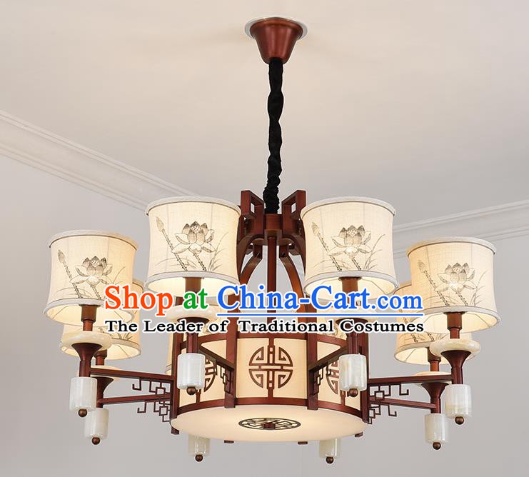 Traditional China Handmade Lantern Ancient Eight-pieces Hanging Lanterns Palace Ceiling Lamp