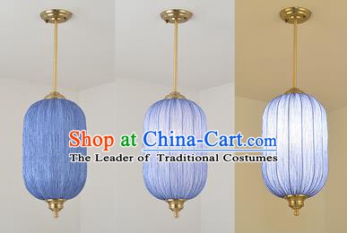 China Handmade Lantern Traditional Lanterns Blue Hanging Lamp Palace Ceiling Lamp