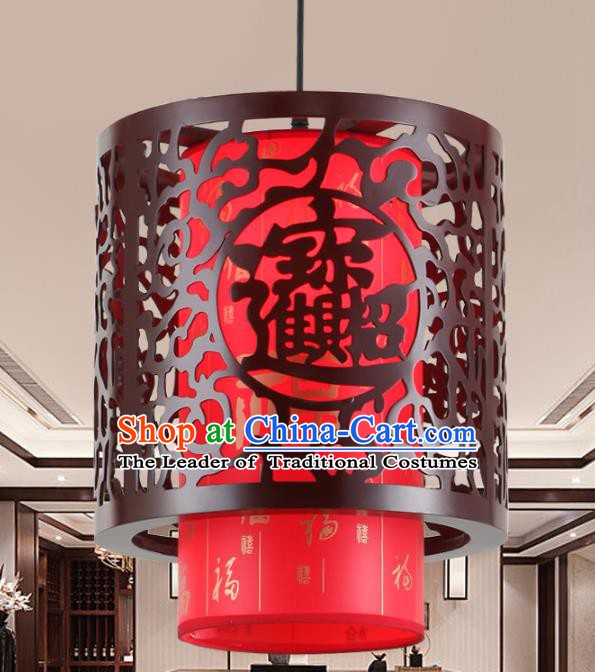 Asian China Handmade Red Parchment Lantern Traditional Ancient Ceiling Lamp Hanging Palace Lanterns
