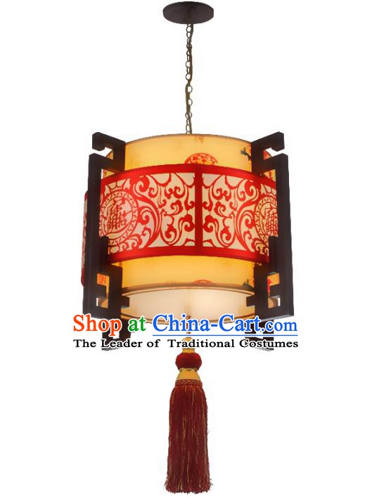 China Ancient Handmade Wood Hanging Lantern Traditional Ceiling Lamp Palace Lanterns
