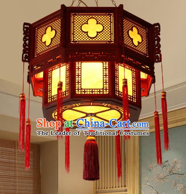 Chinese Handmade Wood Hanging Lantern Traditional Palace Ceiling Lamp Ancient Lanterns