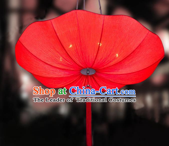 Chinese Classical Handmade Palace Lanterns Traditional Red Lotus Hanging Lantern Ancient Ceiling Lamp