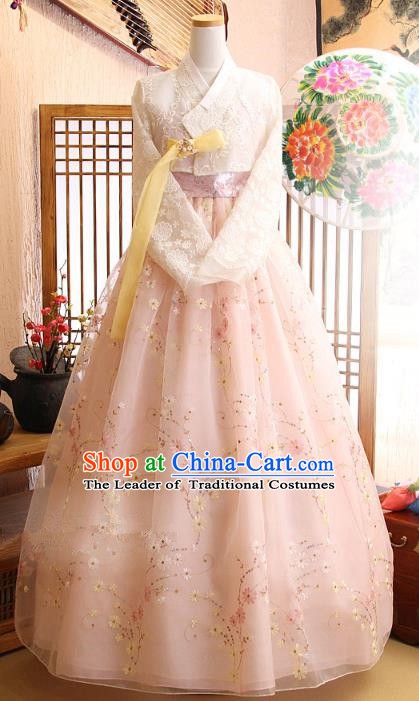 Korean Traditional Garment Palace Hanbok White Lace Blouse and Dress Fashion Apparel Bride Costumes for Women