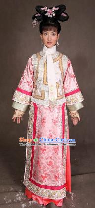 Chinese Ancient Qing Dynasty Manchu Princess Consort Embroidered Costume for Women