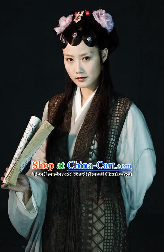 Chinese Ancient A Dream in Red Mansions Character Nobility Lady Jia Tanchun Costume for Women