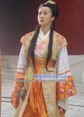 Chinese Ancient Ming Dynasty Palace Princess Changping Embroidered Dress Costume for Women
