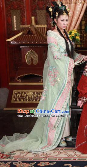 Chinese Ancient Ming Dynasty Imperial Consort of Zhu Youxiao Embroidered Dress Historical Costume for Women