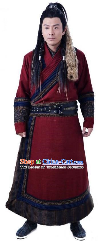 Ancient Chinese Song Dynasty Jin Minority Prince Swordsman Wanyan Zeli Replica Costume for Men