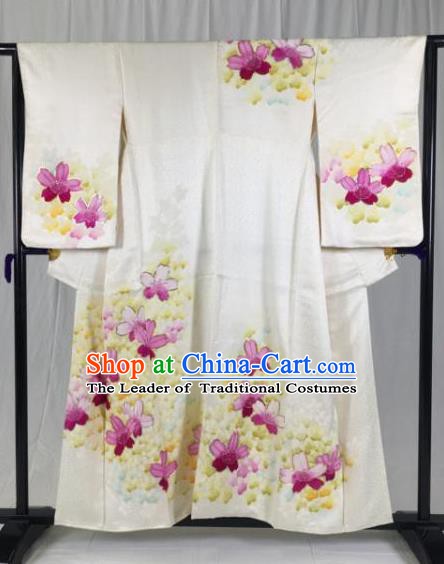 Japan Traditional Palace Printing Kimono Formal Costume Furisode Kimonos Ancient Yukata Dress for Women