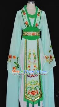 China Traditional Beijing Opera Actress Costume Chinese Shaoxing Opera Huadan Embroidered Green Dress
