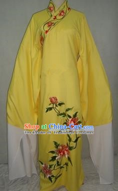 China Traditional Beijing Opera Scholar Embroidered Peony Costume Yellow Robe Chinese Peking Opera Niche Clothing for Adults