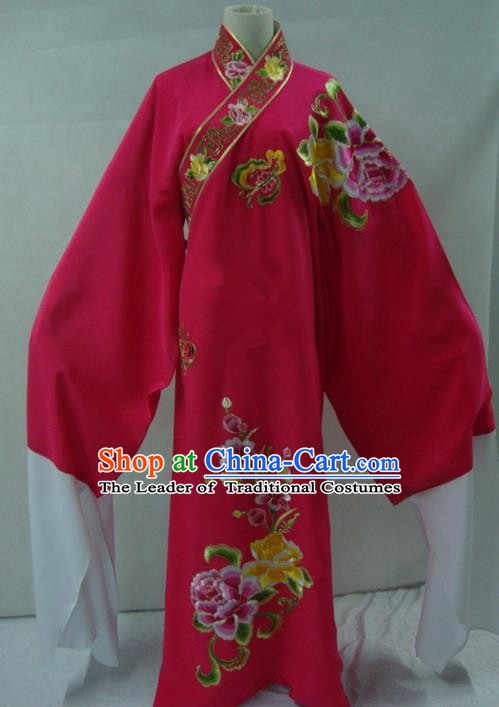 China Traditional Beijing Opera Niche Costume Embroidered Flowers Rosy Robe Chinese Peking Opera Scholar Clothing for Adults