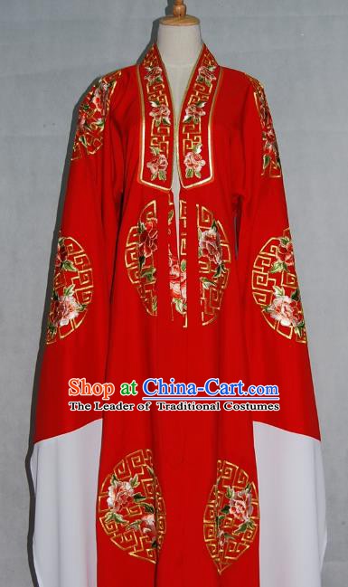 China Traditional Beijing Opera Niche Costume Embroidered Red Cape Chinese Peking Opera Scholar Clothing for Adults