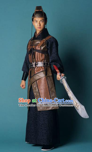 Ancient Chinese Song Dynasty Swordsman Imperial Bodyguard Replica Costume for Men