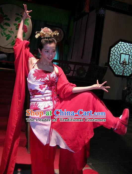 Chinese Traditional Song Dynasty Courtesan Dance Dress Geisha Replica Costume for Women