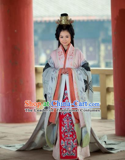 Chinese Han Dynasty Ancient Princess Hanfu Embroidered Dress Costume for Women