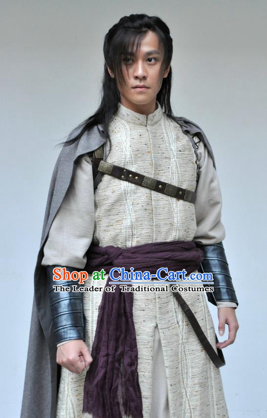 Traditional Chinese Tang Dynasty Swordsman Clothing Knight Replica Costume for Men