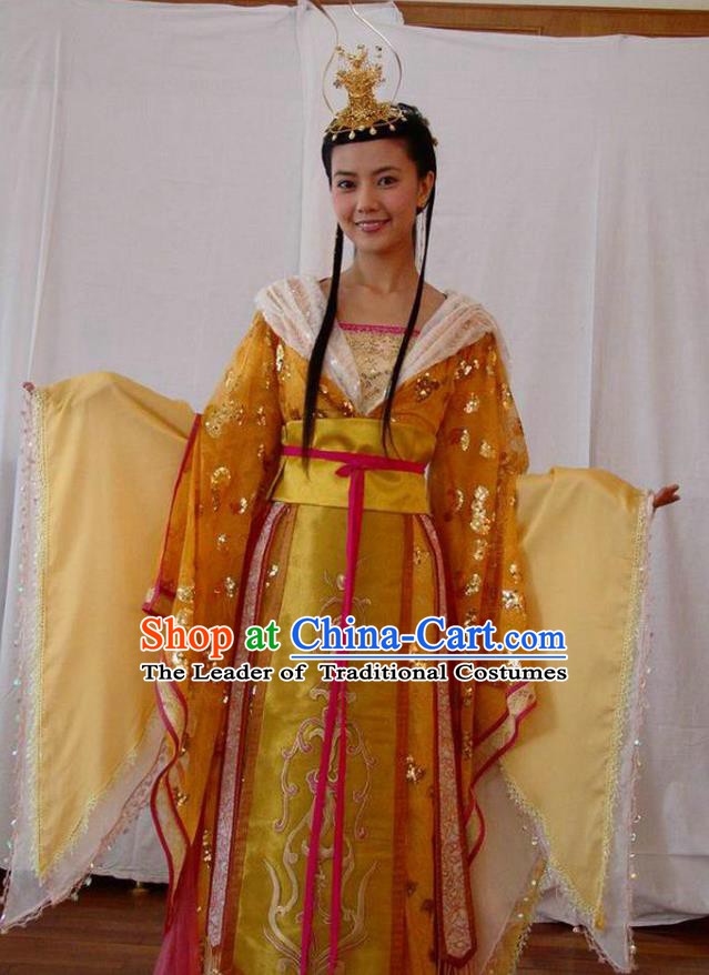 Ancient Chinese Tang Dynasty Crown Princess of Li Jiancheng Hanfu Dress Palace Lady Replica Costume for Women