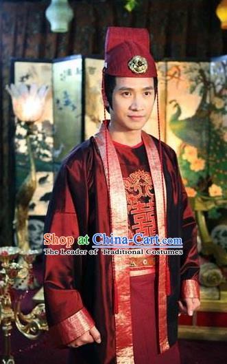 Traditional Chinese Ancient Tang Dynasty General Pei Replica Costume for Men