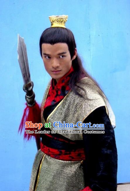 Chinese Ancient Sui Dynasty Swordsman General Yuwen Chengdu Replica Costume for Men