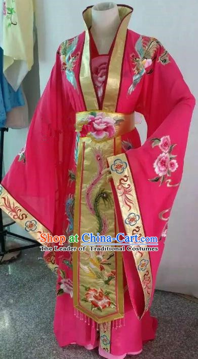 Top Grade Chinese Beijing Opera Diva Rosy Dress China Peking Opera Empress Embroidered Costume