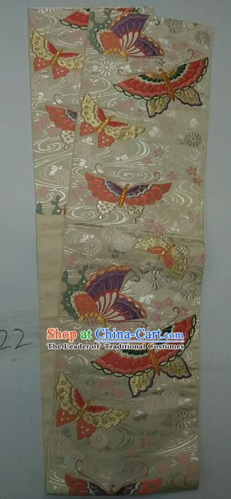 Japanese Traditional Wafuku Waistband Kimono Yukata Embroidered Butterfly Brocade Belts for Women