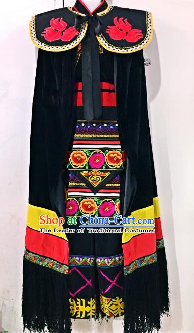 Traditional Chinese Bai Nationality Dance Costume China Yi Minority Embroidered Clothing for Men