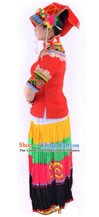 Traditional Chinese Miao Nationality Dance Clothing Hmong Ethnic Minority Costumes and Headwear