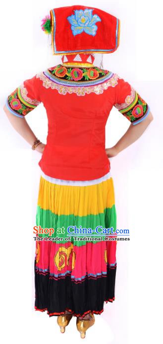 Traditional Chinese Miao Nationality Dance Clothing Hmong Ethnic Minority Costumes and Headwear