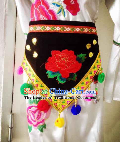Traditional Chinese Bai Nationality Waist Accessories Embroidered Waistband Ethnic Minority Apron for Women