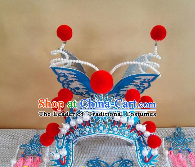 Chinese Traditional Beijing Opera Martial Arts Diva Phoenix Coronet Hair Accessories Peking Opera Actress Hats Headwear