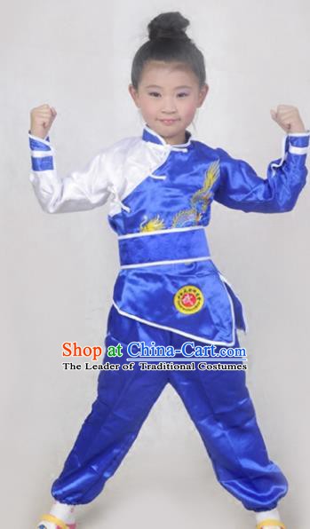Traditional Chinese Folk Dance Costume, Children Martial Arts Kung Fu Clothing for Kids
