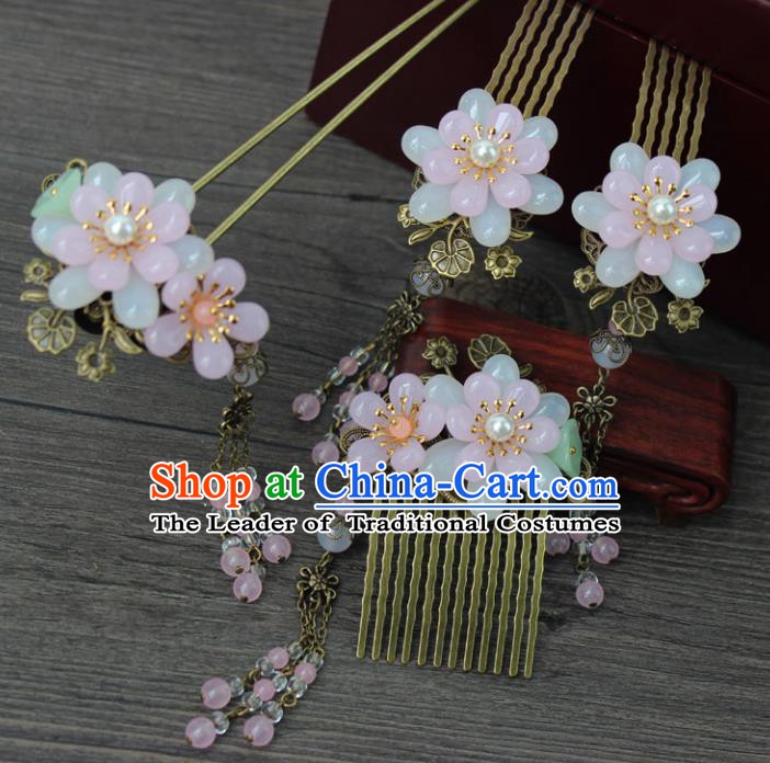 Chinese Ancient Handmade Hair Accessories Hairpins Hair Combs Complete Set for Women