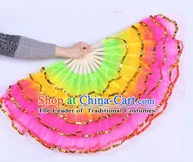 Chinese Folk Dance Props Accessories Stage Performance Yangko Folding Fans for Women
