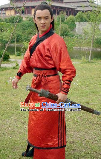 Traditional Chinese Han Dynasty Military Officer General Huo Qubing Replica Costume for Men