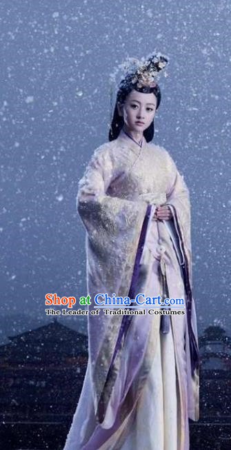 Chinese Ancient Empress Hanfu Dress Northern and Southern Dynasties Qi Kingdom Queen Xiao Replica Costume for Women
