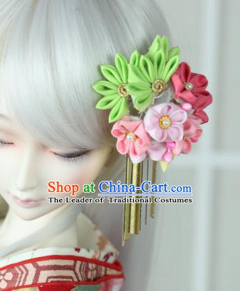 Traditional Asian Japan Hair Accessories Courtesan Flowers Hairpins Japanese Kimono Headwear for Women