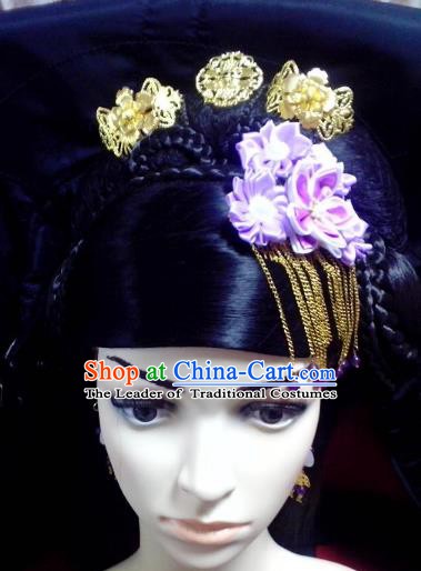 Traditional Chinese Ancient Hair Accessories Hairpins Flowers Tassel Hair Clips for Women