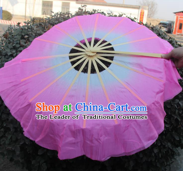 Chinese Handmade Folk Dance Pink Lotus Leaf Folding Fans Yangko Dance Classical Dance Fans for Women