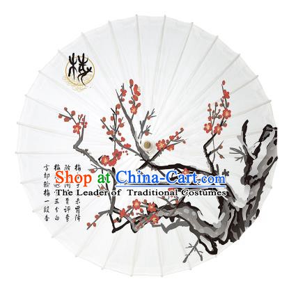 Chinese Traditional Paper Umbrella Folk Dance Handmade Painting Plum Blossom Oil-paper Umbrella Yangko Umbrella