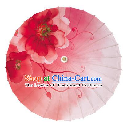 Chinese Traditional Artware Dance Umbrella Printing Red Paper Umbrellas Oil-paper Umbrella Handmade Umbrella