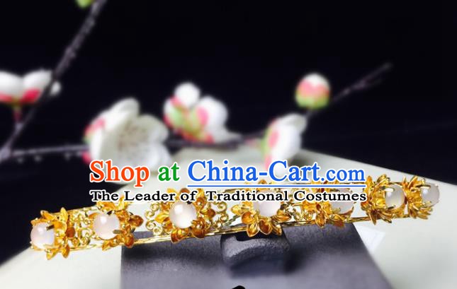 Chinese Handmade Classical Hair Accessories Golden Hairpins Hanfu Hair Stick for Women