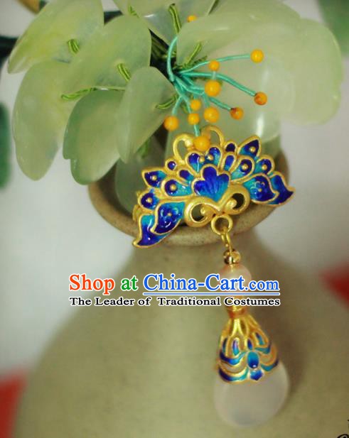 Chinese Handmade Classical Accessories Blueing Phoenix Breastpin Hanfu Brooch for Women