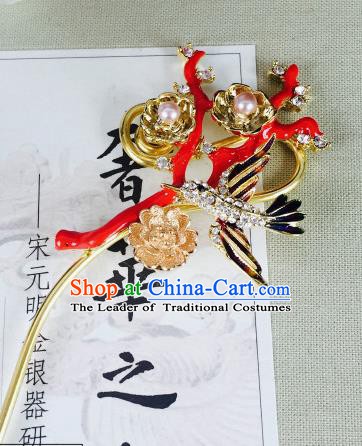 Chinese Handmade Classical Hair Accessories Wedding Hairpins Hanfu Crystal Hair Clip for Women