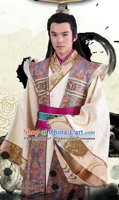 Chinese Ancient Tang Dynasty Four Prince Li Tai Embroidered Replica Costume for Men