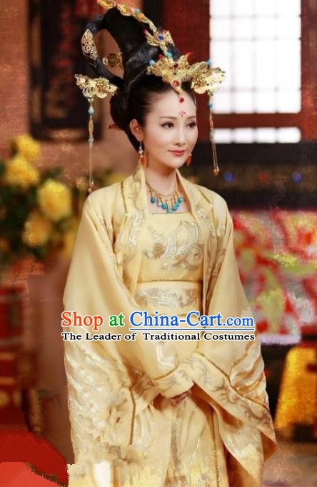 Chinese Ancient Tang Dynasty Empress Wang of Li Zhi Embroidered Replica Costume for Women