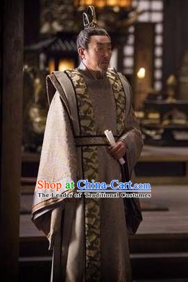 Chinese Ancient Tang Dynasty Prime Minister Pei Ji Replica Costume for Men