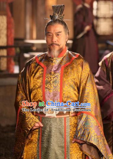 Chinese Ancient Tang Dynasty Prime Minister Duan Tao Embroidered Replica Costume for Men