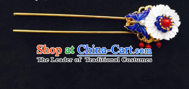 Traditional Chinese Ancient Hair Accessories Hair Clip Hanfu Shell Hairpins for Women