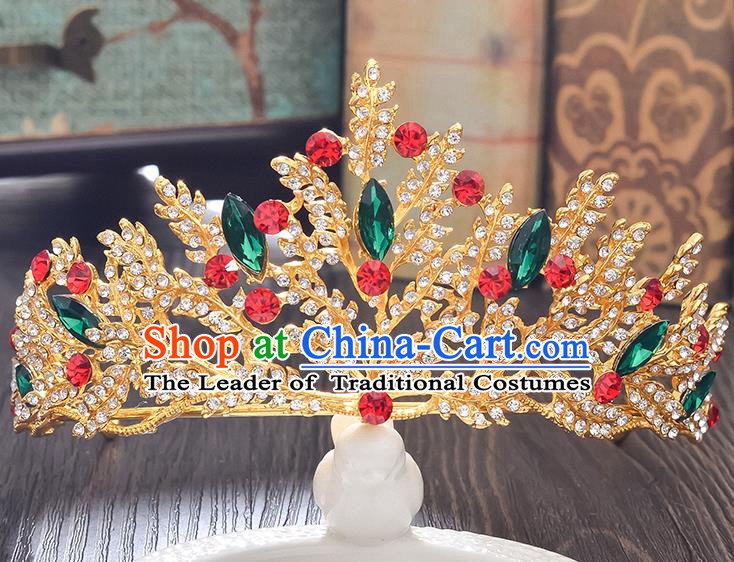 Handmade Bride Wedding Hair Accessories Baroque Crystal Royal Crown for Women
